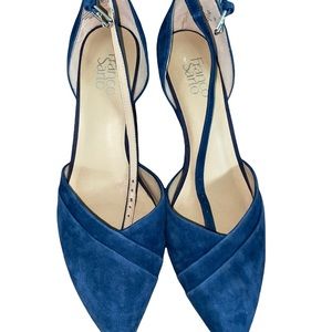 Blue Suede Franco Sarto Wedge Shoes